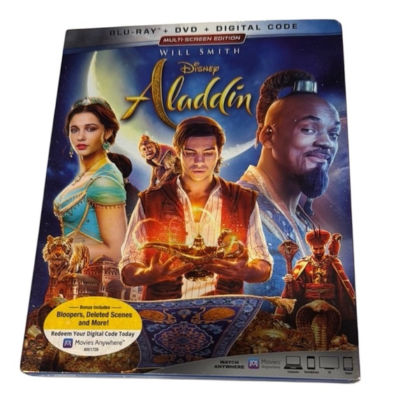 7 MOVIES/50$ Disney Aladdin Live Action Blu-ray and DVD - Picture 1 of 6